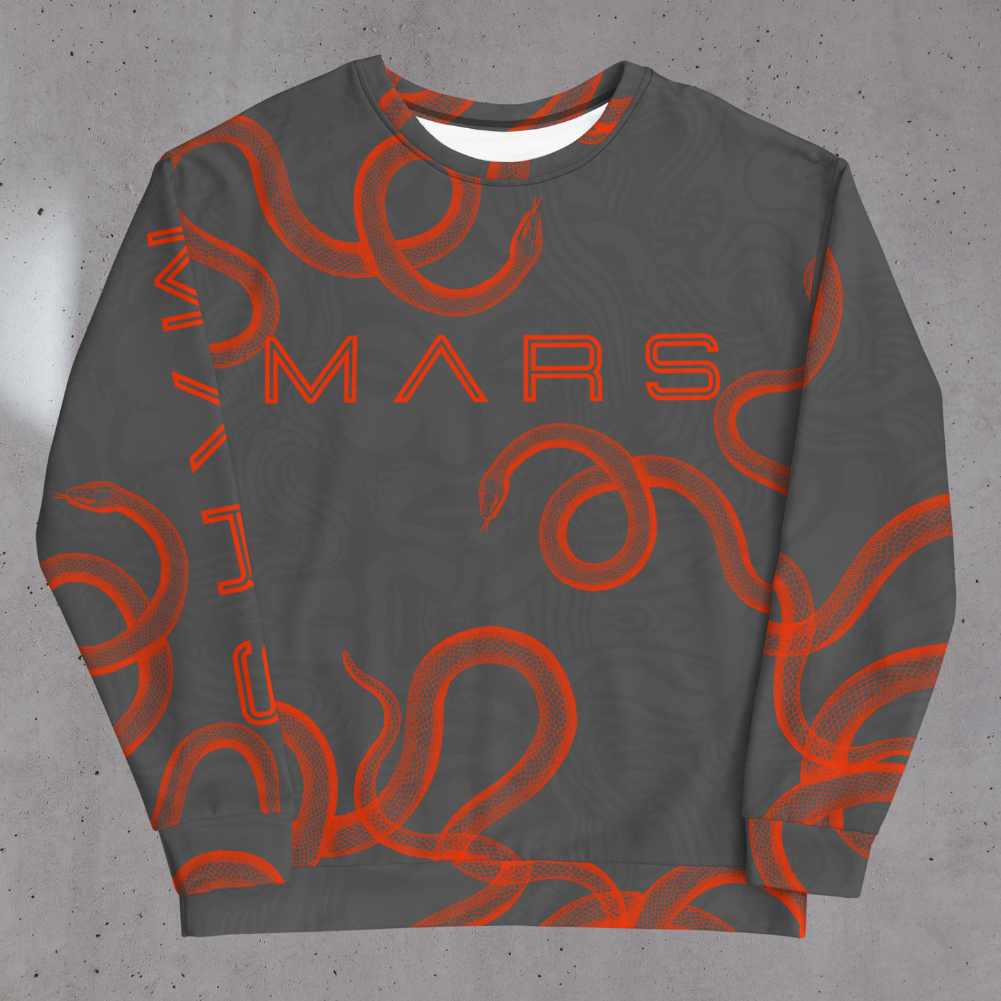 Découvrez le modèle Snake Mars Sweat : un sweat gris doux et léger, chaud et confortable, design serpent, conçu avec soin pour un résultat original et stylé. Il fait partie de la collection Automne/Hiver et existe en 4 coloris : Noir, Blanc, Orange ou Gris. Crédits photo : Astrid Manoukian. MORE on www.orangemarsofficial.com / ORANGE MARS OFFICIAL