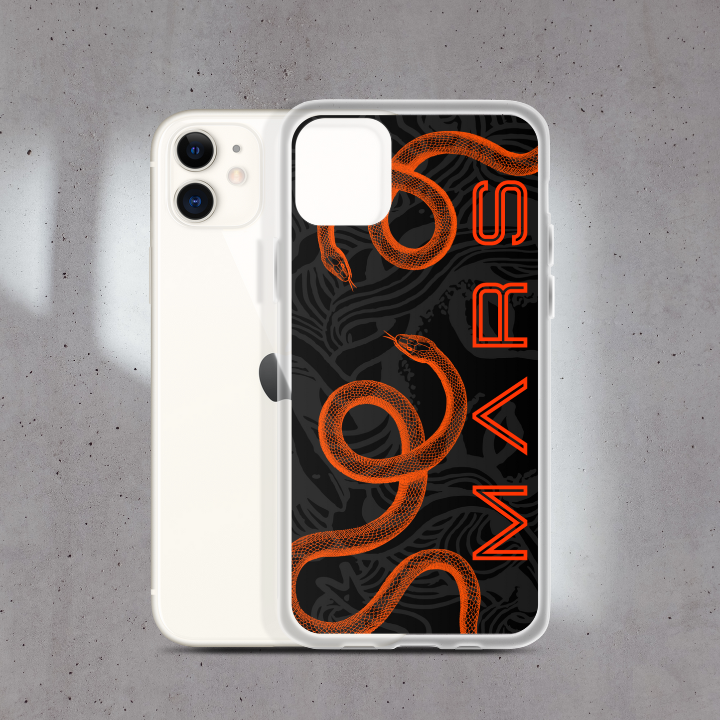 SNAKE MARS IPHONE CASE existe en 4 couleurs : orange, gris, noir ou blanc. iPhone 13 - iPhone 13 mini - iPhone 12 Pro Max - iPhone 12 Pro - iPhone 12 - iPhone 12 mini - iPhone 11 Pro Max - iPhone 11 Pro - iPhone 11 - iPhone XR - iPhone SE* - iPhone XS Max - iPhone X/XS - iPhone 7 Plus/8 Plus - iPhone 7/8 *La coque SE correspond au modèle d'iPhone SE de 2020. Coque iPhone serpent / orange fluo / coque serpent / snake case / snake iPhone case.