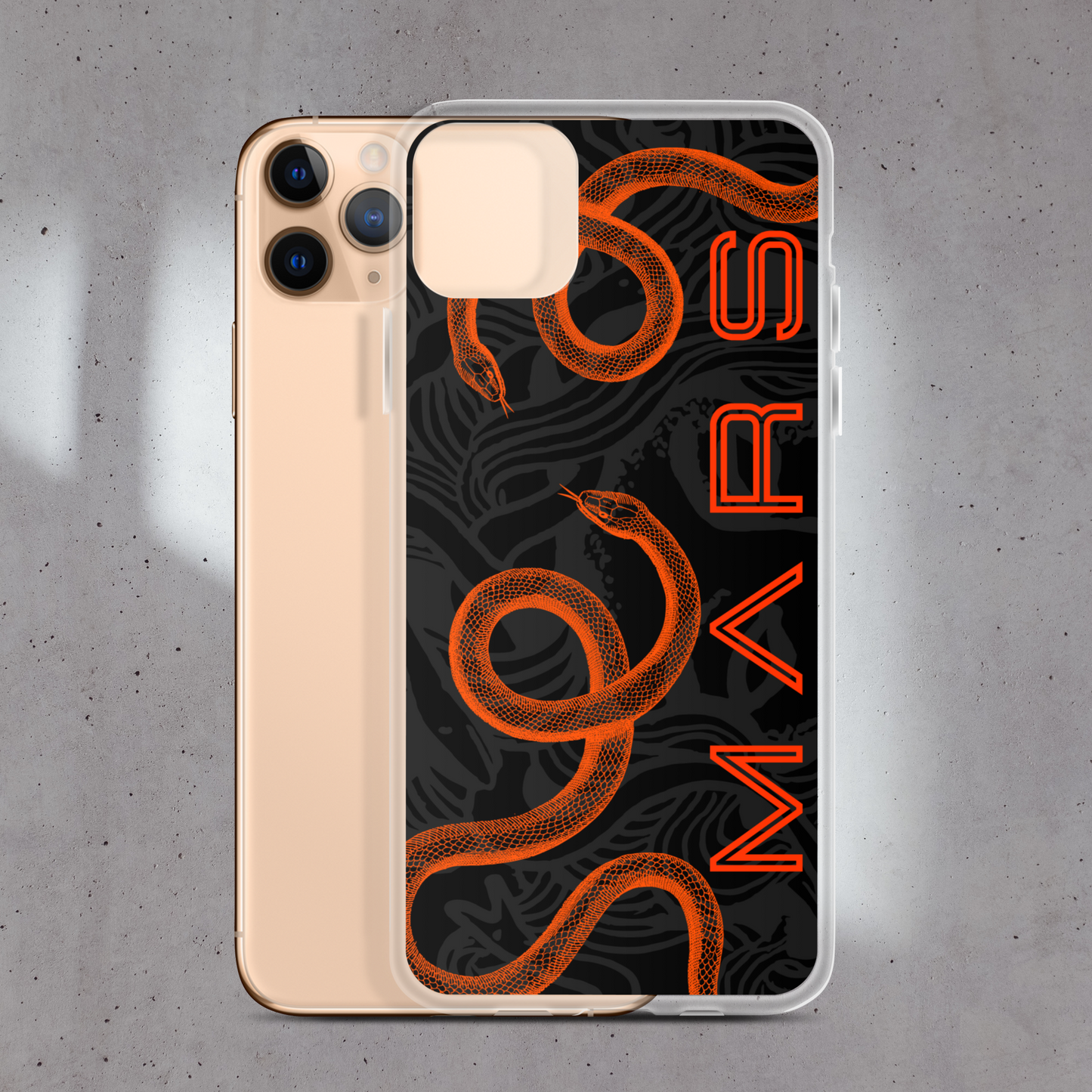 SNAKE MARS IPHONE CASE existe en 4 couleurs : orange, gris, noir ou blanc. iPhone 13 - iPhone 13 mini - iPhone 12 Pro Max - iPhone 12 Pro - iPhone 12 - iPhone 12 mini - iPhone 11 Pro Max - iPhone 11 Pro - iPhone 11 - iPhone XR - iPhone SE* - iPhone XS Max - iPhone X/XS - iPhone 7 Plus/8 Plus - iPhone 7/8 *La coque SE correspond au modèle d'iPhone SE de 2020. Coque iPhone serpent / orange fluo / coque serpent / snake case / snake iPhone case.