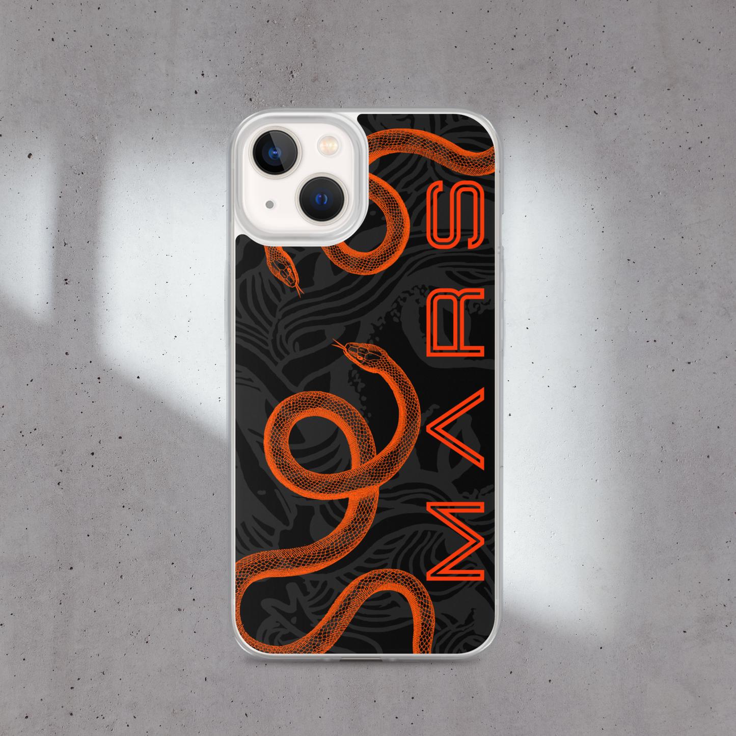 SNAKE MARS IPHONE CASE existe en 4 couleurs : orange, gris, noir ou blanc. iPhone 13 - iPhone 13 mini - iPhone 12 Pro Max - iPhone 12 Pro - iPhone 12 - iPhone 12 mini - iPhone 11 Pro Max - iPhone 11 Pro - iPhone 11 - iPhone XR - iPhone SE* - iPhone XS Max - iPhone X/XS - iPhone 7 Plus/8 Plus - iPhone 7/8 *La coque SE correspond au modèle d'iPhone SE de 2020. Coque iPhone serpent / orange fluo / coque serpent / snake case / snake iPhone case.
