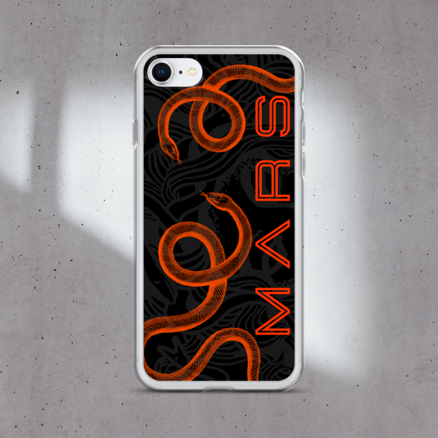 SNAKE MARS IPHONE CASE existe en 4 couleurs : orange, gris, noir ou blanc. iPhone 13 - iPhone 13 mini - iPhone 12 Pro Max - iPhone 12 Pro - iPhone 12 - iPhone 12 mini - iPhone 11 Pro Max - iPhone 11 Pro - iPhone 11 - iPhone XR - iPhone SE* - iPhone XS Max - iPhone X/XS - iPhone 7 Plus/8 Plus - iPhone 7/8 *La coque SE correspond au modèle d'iPhone SE de 2020. Coque iPhone serpent / orange fluo / coque serpent / snake case / snake iPhone case.