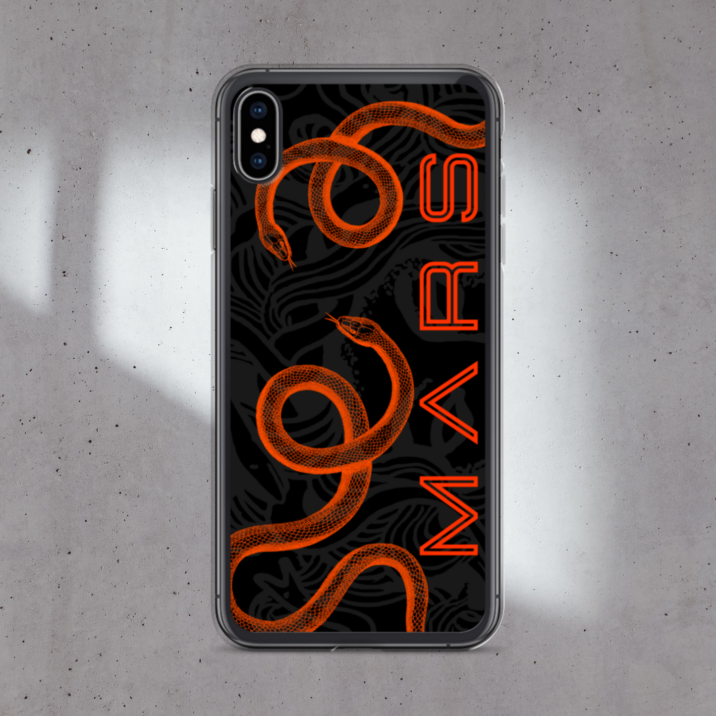 SNAKE MARS IPHONE CASE existe en 4 couleurs : orange, gris, noir ou blanc. iPhone 13 - iPhone 13 mini - iPhone 12 Pro Max - iPhone 12 Pro - iPhone 12 - iPhone 12 mini - iPhone 11 Pro Max - iPhone 11 Pro - iPhone 11 - iPhone XR - iPhone SE* - iPhone XS Max - iPhone X/XS - iPhone 7 Plus/8 Plus - iPhone 7/8 *La coque SE correspond au modèle d'iPhone SE de 2020. Coque iPhone serpent / orange fluo / coque serpent / snake case / snake iPhone case.