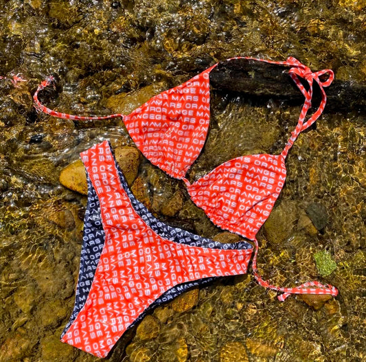 BIKINI - BLACK/ORANGE "ALL OVER MARS"
