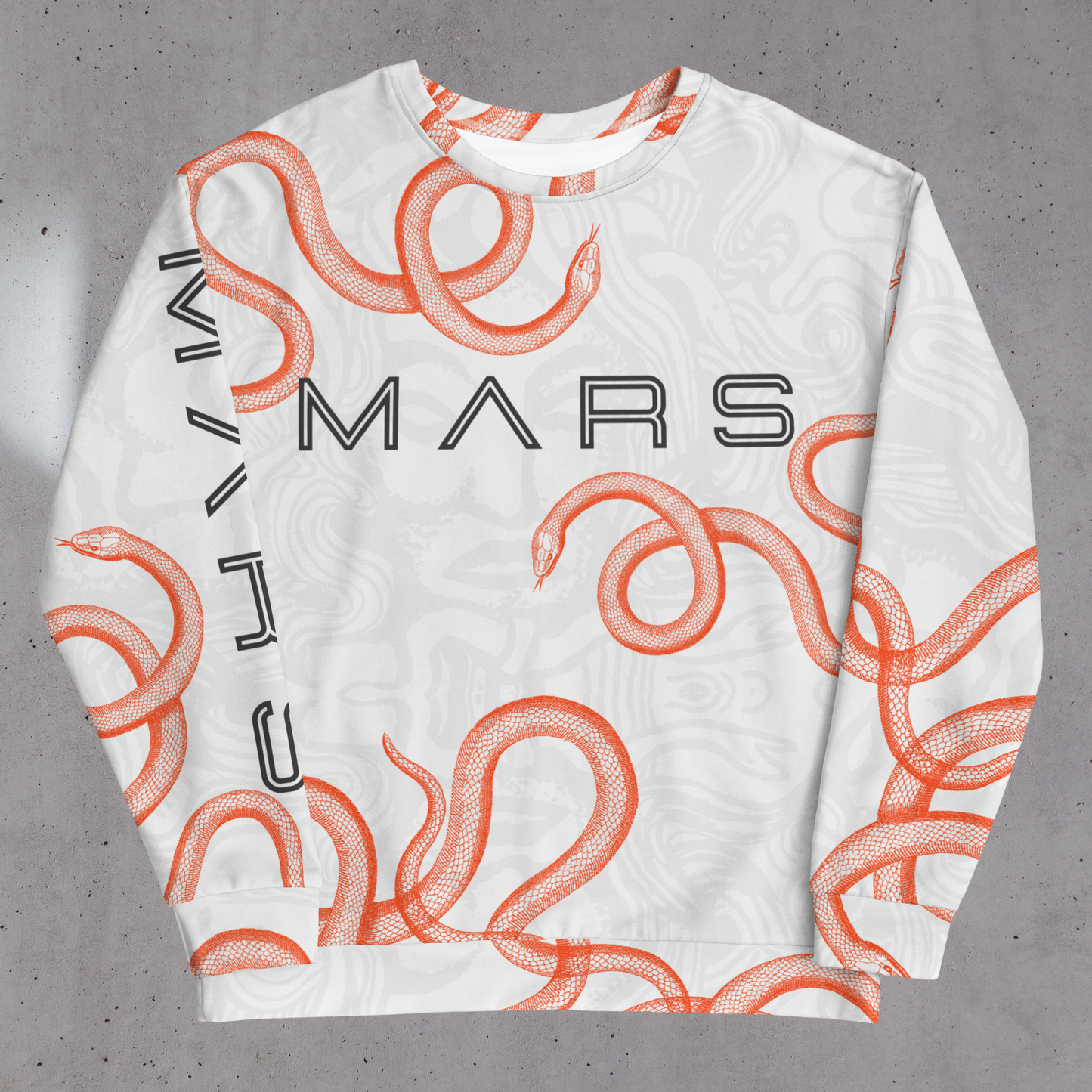 Snake Mars Sweat : un sweat blanc streetwear doux et léger, chaud et confortable, design serpent. MORE on www.orangemarsofficial.com / ORANGE MARS OFFICIAL